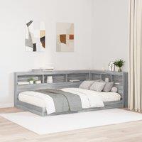 Berkfield Home Storage Headboard with Shelf Grey sonoma 120 cm Engineered wood