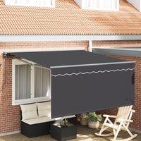 Berkfield Home Retractable Awning Manual Anthracite 300 x 250 cm Fabric in Grey