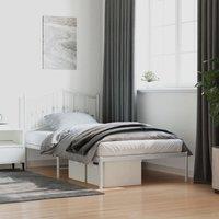Berkfield Home Metal Bed Frame with Headboard White 100x190 cm