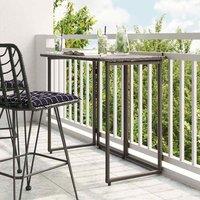 Berkfield Home Folding Garden Table Brown 90x51x75 cm Poly Rattan | Size: 90 x 51 x 75 cm