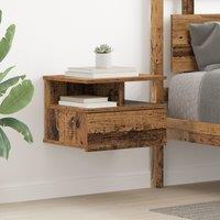 Berkfield Home Floating Nightstand Old Wood 40x31x27 cm Engineered Wood in Brown | Size: 40 x 31 x 27 cm