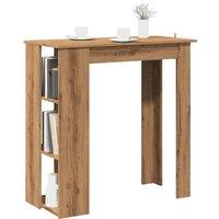 Berkfield Home Bar Table with Shelf Artisan Oak 102x50x103.5 cm Engineered Wood in Brown