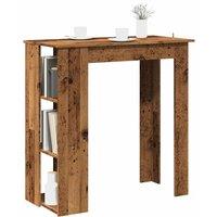 Berkfield Home Bar Table with Shelf Old Wood 102x50x103.5 cm Engineered Wood in Brown