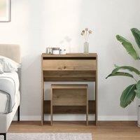 Berkfield Home Dressing Table with Mirror Artisan Oak Engineered Wood in Brown