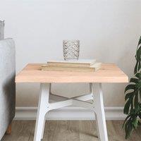 Berkfield Home Table Top 40x40x2 cm Untreated Solid Wood Oak Live Edge in Brown | Size: 40 x 40 x 2 cm