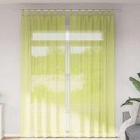 Berkfield Home Voile Curtains with Tab Top 2 pcs Apple Green