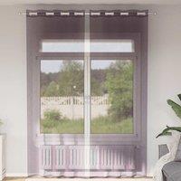 Berkfield Home Voile Curtains with Grommets 2 pcs Purple 140x300 cm