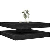 Berkfield Home Coffee Table 360-Degree Rotatable Black Oak 90x90x34.5 cm