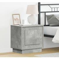 Berkfield Home Bedside Cabinet with LED Lights Concrete Grey 44x34, 5x45 cm