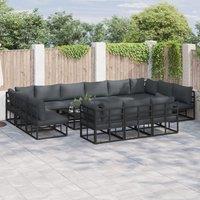 Berkfield Home Garden Sofa Set 13 pcs Black 423 x 211.5 x 71 cm Aluminium