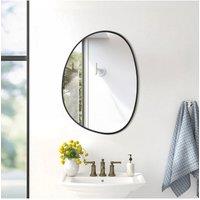 Asymmetrical Wall Mirror for Decor Modern Black Framed Wall Mirror for Living Room Bathroom Bedroom Entryway