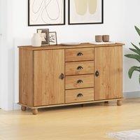 Berkfield Home Sideboard "ASKIM" 133, 5x40x79 cm Solid Wood Pine in Brown | Size: 5 x 40 x 79 cm
