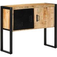 Berkfield Home Console Cabinet 90x35x75 cm Solid Rough Wood Mango in Brown | Size: 90 x 35 x 75 cm