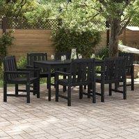 Berkfield Home Garden Dining Chairs 6 pcs Black 65, 5x55, 5x88 cm HDPE