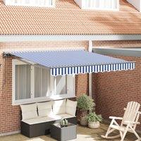 Berkfield Home Retractable Awning Manual Blue & White 300x250 cm