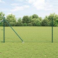 Berkfield Home Fencing Set Set of 2 Forest green Powder-Coated Steel 25 x 1 m