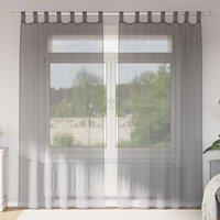 Berkfield Home Voile Curtains with Loops 2 pcs Dark Grey 140x245 cm
