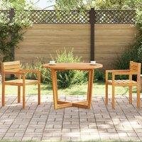 Berkfield Home Garden Dining Table Round 110x75 cm Solid Wood Acacia in Brown | Size: 110x75 cm
