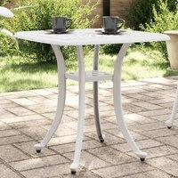 Berkfield Home Garden Table White 53x53x53 cm Cast Aluminium | Size: 53 x 53 x 53 cm