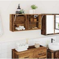 Berkfield Home Bathroom Wall Cabinet Old Wood 80x25x40 cm Engineered Wood in Brown | Size: 80 x 25 x 40 cm