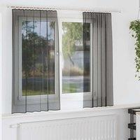 Berkfield Home Voile Curtains with Rod Pockets 2 pcs Black