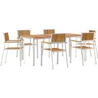 Berkfield Home 7 Piece Garden Dining Set Solid Wood Acacia in Brown