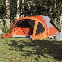 Berkfield Home Family Tent Tunnel 6-Person Grey & Orange Waterproof
