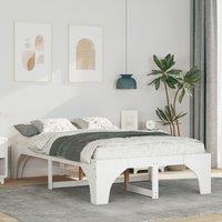 Berkfield Home Floor Bed Frame with Storage White 120 x 190 cm Solid pine wood