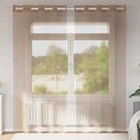 Berkfield Home Voile Curtains with Grommets 2 pcs Light Brown