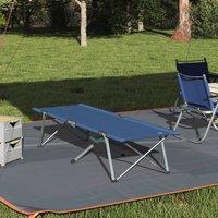 Berkfield Home Folding Camping Bed Blue Metal, Fabric Standard Foldable