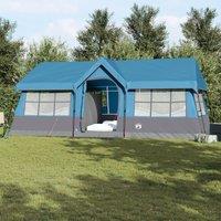 Berkfield Home Camping Tent with Windows Blue 12-Person Waterproof