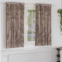 Berkfield Home Grommet Curtains Cappuccino Polyester 140 x 175 cm in Brown