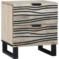 Berkfield Home Bedside Tables with Drawer White & black 40 x 33.5 x 46 cm