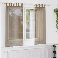 Berkfield Home Voile Curtains with Loops 2 pcs Light Brown 140x175 cm