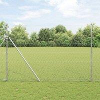 Berkfield Home Hexagon Fence 1.6x25 m Galvanised Steel in Silver