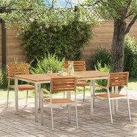 Berkfield Home 5 Piece Garden Dining Set Solid Wood Acacia in Brown