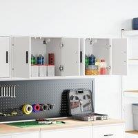 Berkfield Home Garage Wall Cabinets 2 pcs White Engineered Wood
