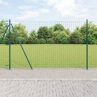 Berkfield Home Euro Fence with 7 Flanged Posts 1.4x10 m Galvanised Steel in Silver