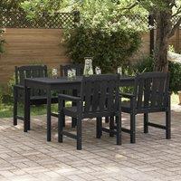 Berkfield Home Garden Dining Chairs 4 pcs Black 65, 5x55, 5x88 cm HDPE