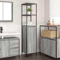 Berkfield Home Bathroom Cabinet with Shelves Grey Sonoma 36x35x165 cm | Size: 36 x 35 x 165 cm