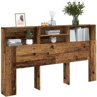 Berkfield Home Headboard Cabinet Old Wood 180x19x103.5 cm Engineered Wood in Brown