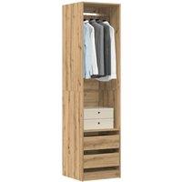 Berkfield Home Wardrobe Artisan Oak 50x50x200 cm Engineered Wood in Brown | Size: 50 x 50 x 200 cm