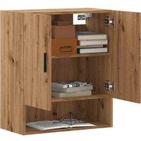 Berkfield Home Wall Cabinet Artisan Oak 60x31x70 cm Engineered Wood in Brown | Size: 60 x 31 x 70 cm