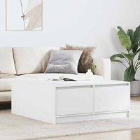 Berkfield Home Coffee Table with Drawers White 100x100x40 cm | Size: 100 x 100 x 40 cm