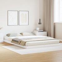 Berkfield Home Floor Bed Frame 140x220 cm Solid Wood Pine in White