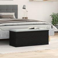 Berkfield Home Black Oak Storage Box - 90x35x35 cm - Engineered Wood | Size: 90 x 35 x 35 cm