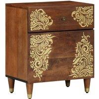 Berkfield Home Bedside Table Honey brown Solid wood 50 x 33 x 60 cm Durable