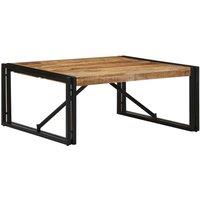 Berkfield Home Coffee Table 80x80x35 cm Solid Rough Wood Mango in Brown | Size: 80 x 80 x 35 cm