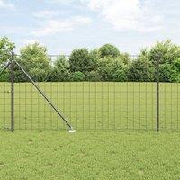 Berkfield Home Euro Fence with 7 Spike Posts 1.4x10 m Galvanised Steel Grey in Silver