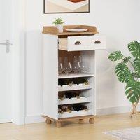 Berkfield Home Wine Cabinet "ASKIM" with 12 Bottle Holders White Solid Wood Pine